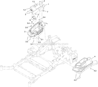 Controls Assembly Diagram and Parts List for LZX980EKC726W0 (411294212-999999999)(2022) Exmark Lawn Mower