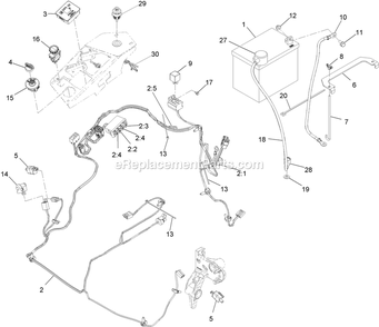 Electrical Assembly Diagram and Parts List for LZX801GKA606B1 (315000000-315999999)(2015) Exmark Lawn Mower