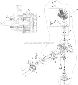 Lh Hydro Assembly Diagram and Parts List for LZE651CKA484A2 (411294212-999999999)(2022) Exmark Lawn Mower