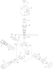 Manifold With Check And Relief Assembly Diagram and Parts List for ARX481CKA30000 (316000000-399999999)(2016) Exmark Aerator