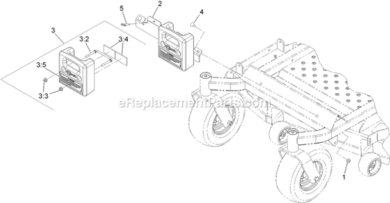 Weight Assembly Diagram and Parts List for 116-3000 (314000000-314999999)(2014) Exmark Lawn Tractor Accessories
