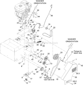 Belt Drive Assembly Diagram and Parts List for SD270SB20 (314000000-314999999)(2014) Exmark Seeder