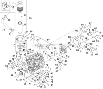 Engine Assembly Diagram and Parts List for LZDS902K605 (312000000-312999999)(2012) Exmark Lawn Mower