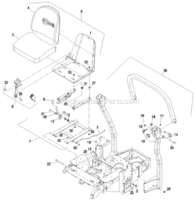 Mainframe Group (2) Diagram and Parts List for LCT5219KA (440000-509999)(2004) Exmark Lawn Mower