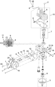 Lh Hydro Assembly Diagram and Parts List for LZE600KA484 (312000000-312999999)(2012) Exmark Lawn Mower