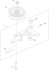 Idler Assembly Diagram and Parts List for LZUV2B (920000-999999)(2011) Exmark Lawn Tractor Accessories