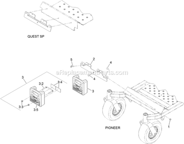 Weight Assembly Diagram and Parts List for 116-3001 (314000000-314999999)(2014) Exmark Lawn Tractor Accessories