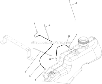 Fuel Delivery Assembly Diagram and Parts List for QTS708GEM50200 (316000000-399999999)(2016) Exmark Lawn Mower