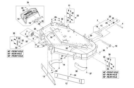Deck Group (2) Diagram and Parts List for LHP19KA465CA (720000-789999)(2008) Exmark Lawn Mower