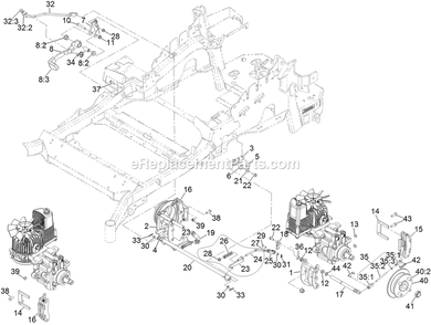 Park Brake Assembly Diagram and Parts List for LZE740EKC60400 (408644346-999999999)(2021) Exmark Lawn Mower