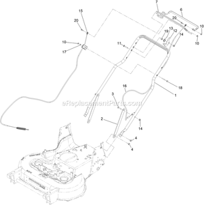 Handle Assembly Diagram and Parts List for ECS180CKA30000 (408644346-999999999)(2021) Exmark Lawn Mower