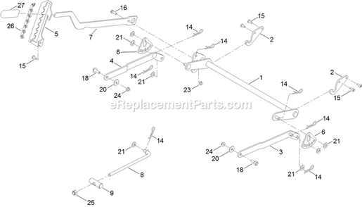 Deck Lift Assembly Diagram and Parts List for QZE725GKC42200 (411294212-999999999)(2022) Exmark Lawn Mower