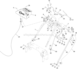 Handle Assembly Diagram and Parts List for TTS680PKC483E0 (400000000-402082299)(2017) Exmark Lawn Mower