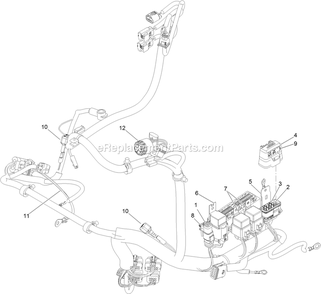 Wire Harness Assembly Diagram and Parts List for LZS88CDYM724W0 (402082300-404314158)(2018) Exmark Lawn Mower