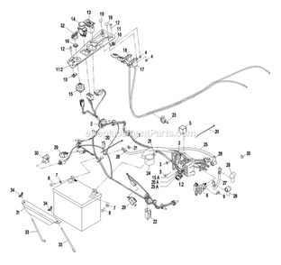 Electrical Group Diagram and Parts List for QST23KC522 (720000-789999)(2008) Exmark Lawn Mower