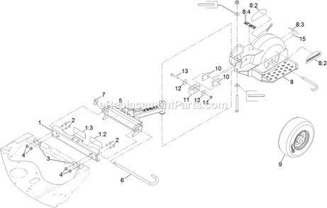 Standon Assembly Diagram and Parts List for TTX650EKC604N0 (402082300-404314158)(2018) Exmark Lawn Mower