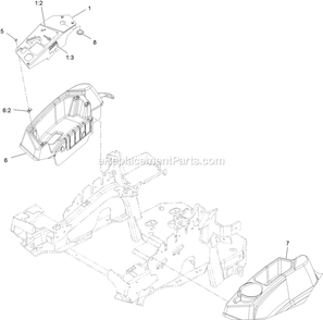Console Assembly Diagram and Parts List for LZE740EKC60400 (406294345-408644345)(2020) Exmark Lawn Mower