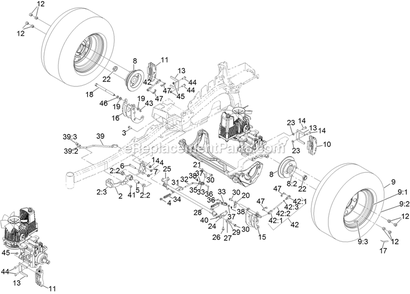 Park Brake Assembly Diagram and Parts List for LZE801GKA604C1 (400000000-402082299)(2017) Exmark Lawn Mower