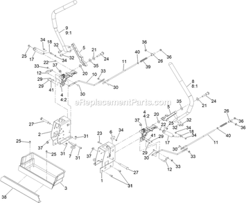 Motion Control Assembly Diagram and Parts List for QZS735GKC54200 (408644346-411294211)(2021) Exmark Lawn Mower