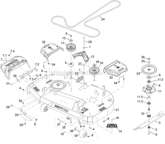 Deck Assembly Diagram and Parts List for RAE691GKA48C00 (408644346-999999999)(2021) Exmark Lawn Mower