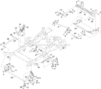 Deck Lift Assembly Diagram and Parts List for LZS749EKC72RS (314000000-314999999)(2014) Exmark Lawn Mower