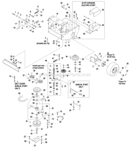 Engine Deck Group (1) Diagram and Parts List for THP20KAE483 (850000-919999)(2010) Exmark Lawn Mower