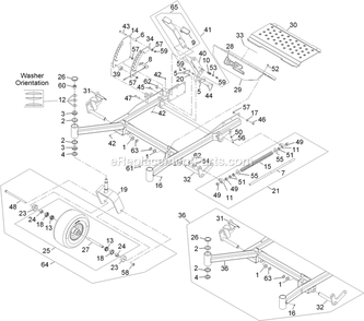 Front Frame Assembly Diagram and Parts List for LZD25KD605 (920000-999999)(2011) Exmark Lawn Mower