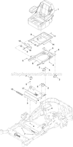 Seat Assembly Diagram and Parts List for LZS749AKC72400 (400000000-402082299)(2017) Exmark Lawn Mower