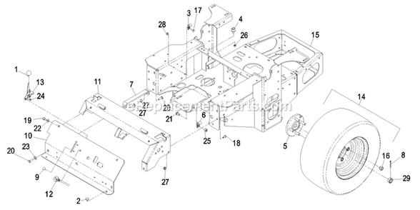 Mainframe Group (1) Diagram and Parts List for LCT5219KA (440000-509999)(2004) Exmark Lawn Mower
