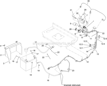 Electrical Assembly Diagram and Parts List for VTX651KA484 (313000000-313999999)(2013) Exmark Lawn Mower