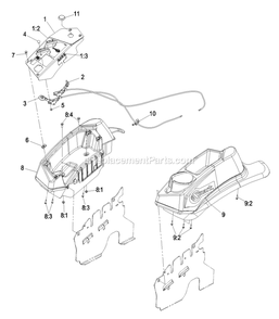Controls Group Diagram and Parts List for LZZ23KA526 (790000-849999)(2009) Exmark Lawn Mower