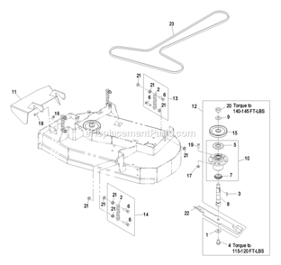 Deck Group (2) Diagram and Parts List for PHZ19KA443 (600000-669999)(2006) Exmark Lawn Mower