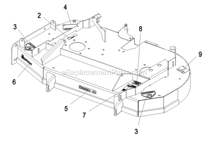 Deck With Decals (1) Diagram and Parts List for QSP20BV443 (850000-919999)(2010) Exmark Lawn Mower