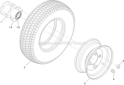 Wheel And Tire Assembly Diagram and Parts List for ARX440CKC24000 (404314159-406294344)(2019) Exmark Aerator