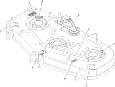 Deck With Decals Diagram and Parts List for LZE742GKC60403 (315000000-315999999)(2015) Exmark Lawn Mower