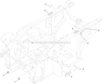 Frame And Decal Assembly Diagram and Parts List for NVS730AKC48000 (402082300-404314158)(2018) Exmark Lawn Mower
