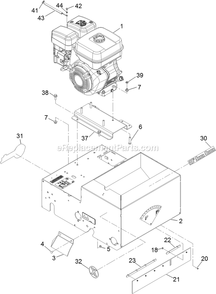 Main Frame Assembly Diagram and Parts List for SD270SB20 (313000000-313652087)(2013) Exmark Seeder