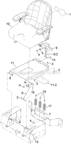 Seat Assembly Diagram and Parts List for PNE651KA482 (314000000-314999999)(2014) Exmark Lawn Mower
