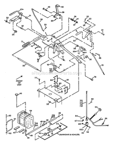 Upper Handles And Controls Diagram and Parts List for M36-14K-5E (115000-129999)(1996) Exmark Lawn Mower