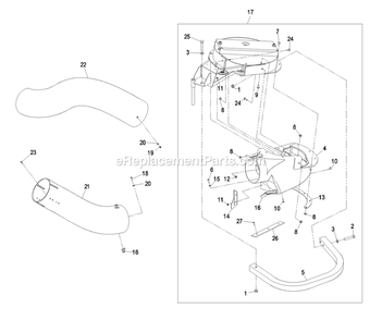 Blower Assembly (4) Diagram and Parts List for LHPUVD4448 (600000-669999)(2006) Exmark Lawn Tractor Accessories