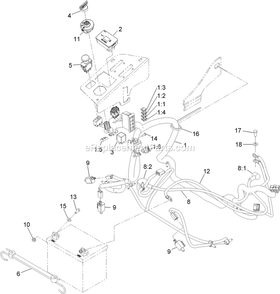 Electrical Assembly Diagram and Parts List for PNE22KA482 (920000-999999)(2011) Exmark Lawn Mower
