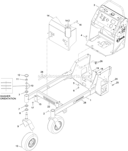 Main Frame Assembly Diagram and Parts List for VTS541CKA36300 (400000000-402082299)(2017) Exmark Lawn Mower