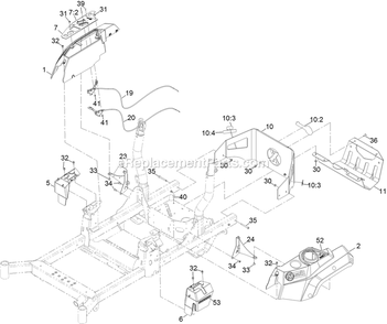 Controls Assembly Diagram and Parts List for RAE708GEM52300 (400000000-402082299)(2017) Exmark Lawn Mower