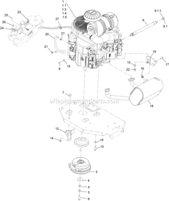 Engine Assembly Diagram and Parts List for LZE751CKA524A2 (411294212-999999999)(2022) Exmark Lawn Mower