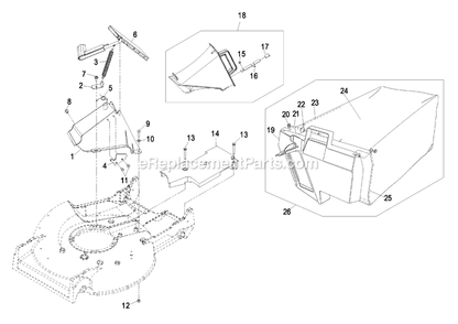 Discharge Door, Plug And Bag Assembly Diagram and Parts List for M216HSPC (510000-599999)(2005) Exmark Lawn Mower