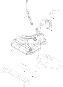 Fuel Tank Mounting Assembly Diagram and Parts List for LZS801GKA60400 (315000000-315999999)(2015) Exmark Lawn Mower