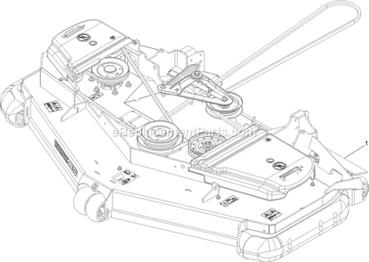 Complete Deck Assembly Diagram and Parts List for LZE801GKA60RA1 (316000000-399999999)(2016) Exmark Lawn Mower