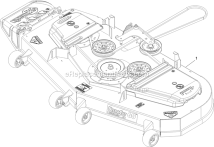 Complete Deck Assembly Diagram and Parts List for PNS730KA604 (314000000-314999999)(2014) Exmark Lawn Mower
