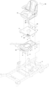 Seat Assembly (1) Diagram and Parts List for RAE708GEM52300 (400000000-402082299)(2017) Exmark Lawn Mower