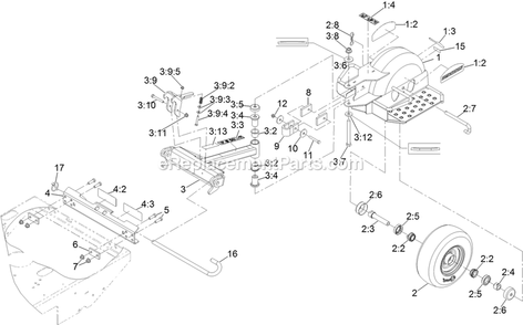 Standon Assembly Diagram and Parts List for 116-7223 (404314159-406294344)(2019) Exmark Lawn Tractor Accessories